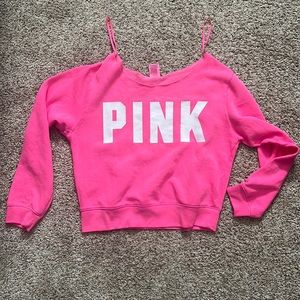 Super cute off the shoulder sweatshirt